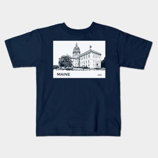 Maine State USA Kids T-Shirt